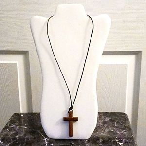 Unisex Wooden Cross Necklace